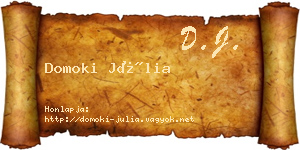 Domoki Júlia névjegykártya